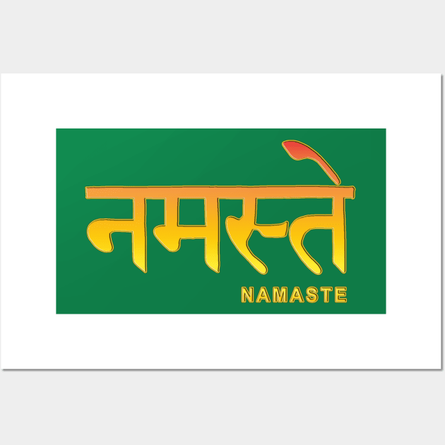 Namaste Sanskrit Design Wall Art by Pikmi